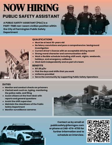 Public Safety Assistant Flyer